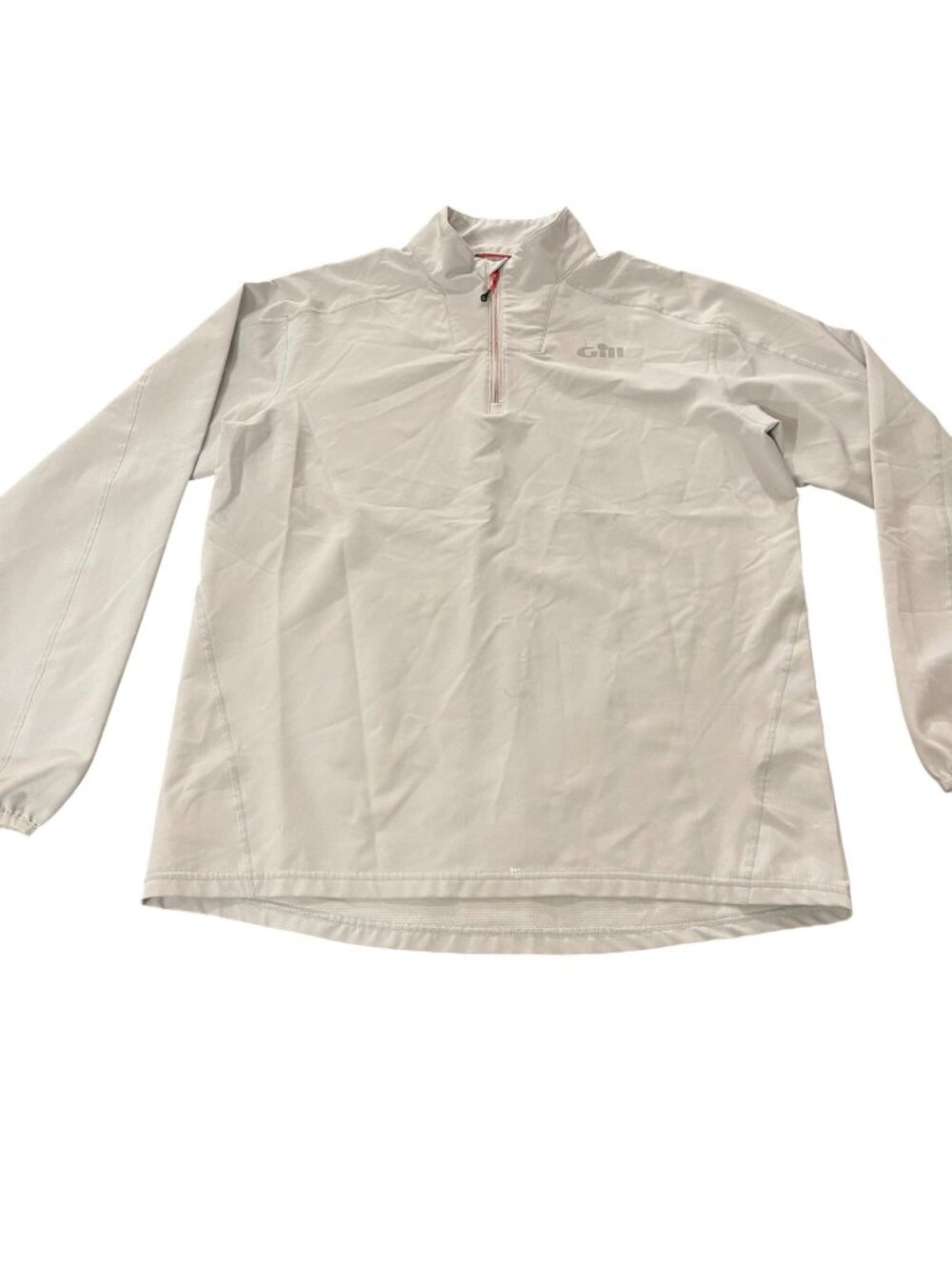 Gill Mens White Long-Sleeve Pullover Top With 1/4 Zip Race Series Size M